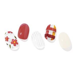 Ohora N Check Camellia Semi-Cured Gel Nail Strips